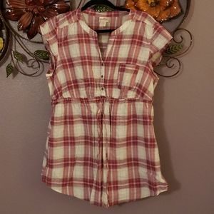 Maternity plaid blouse